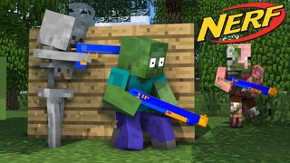 Monster School : EPIC NERF WAR - Minecraft Animation