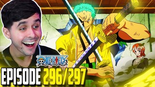 "MY MAN ZORO IS FREE" One Piece Ep. 296,297 Live Reaction!