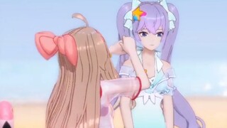 Wanwan gets shy when Ranran touches her face (Jiawanfan 7.2 interactive collection)