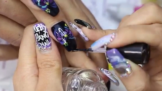 Cách vẽ cọ bản mẫu nail siêu sống động #beauty