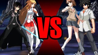 【MUGEN】Kirito & Asuna VS Meriam & Touma (bingkai 1080P60)