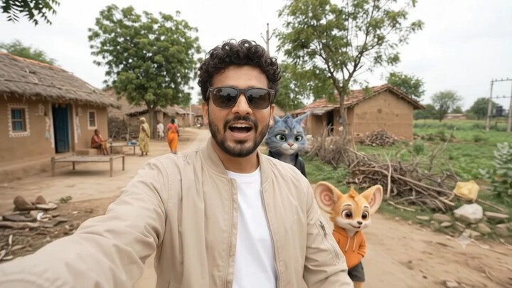 Rachuu Apne gaov me Vlogs bana raha hai 😁🤗