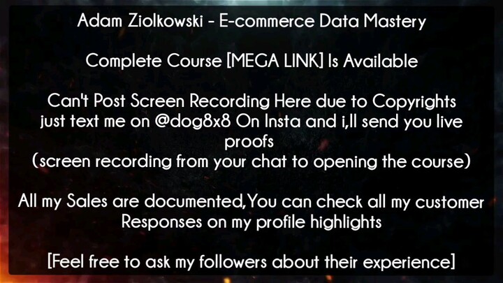 Adam Ziolkowski - Ecom Data Mastery Course Download