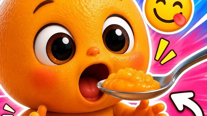 Baby Orange Tries a Yummy Bite! 🍊😋 #shorts #Shorts #BabyOrange #KidsShorts #FunnyKids #cutecartoon