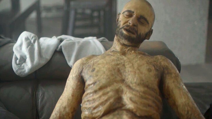 The man's body gradually decays, and he can only survive by continuously inhabiting other people's b