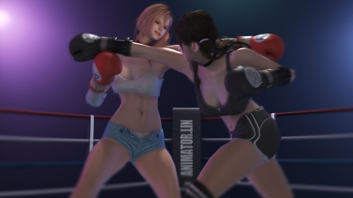 [MMD]Animation practice - boxing match of two ladies