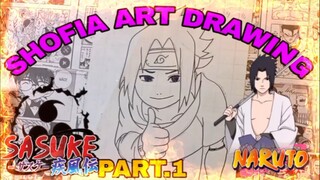 drawing anime Naruto, karakter sasuke part.1