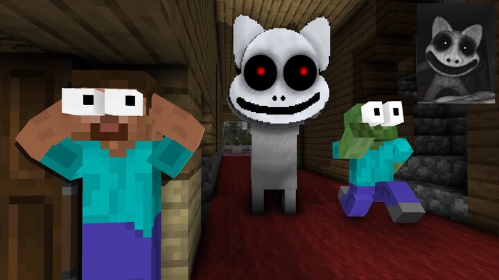 Monster School :THE SMILE CAT HORROR CHALLENGE - Funny Minecraft Animation
