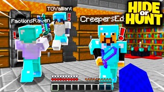 being AMBUSHED by ENEMIES in our Secret Minecraft Base! (Hide Or Hunt)