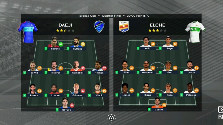 DLS:Bronze Cup - Daeji 2-0 Elche 20:00 Fair 16 'c Quater Final (streaming)