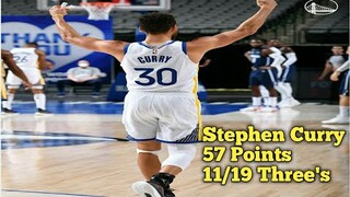 Stephen Curry 11 Three's 57 points !🔥🔥