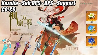 KAEDEHARA Kazuha Artifacts Weapons Team Comp Guide - Sub DPS - DPS - Support Build