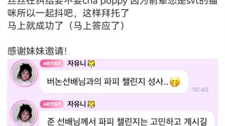 yoon:前辈你是seventeen里的猫猫呀！