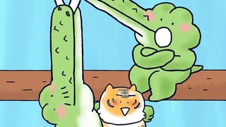 [Sở thú giáo nhỏ] Cá sấu nhỏ và thỏ nhỏ phải đi qua cây cầu ván đơn nên mới có thể làm theo cách này
