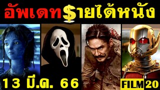 อัพเดทรายได้หนัง Ant Man - Avatar - Scream 6 - ขุนพันธ์ 3 - ทิดน้อย  อื่นๆ ณ 13 มี.ค. 66