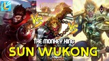 SUN VS WUKONG VS WUKONG THE MONKEY KING HERO COMPARISON - MLBB VS AOV VS LOL WR