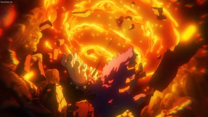Luffy awakens Ace and Oden's fire of hope and unleashes a punch that makes Kaido unable to react