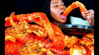 (ASMR MUKBANG) KING CRAB SEAFOOD BOIL MUKBANG | SEAFOOD MUKBANG | LOBSTER | ASMR EATING | ASMR FOOD