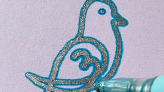 一笔画小鸟，一看就会