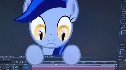 Flirting with Echo (real pony) who broke the dimensional wall
