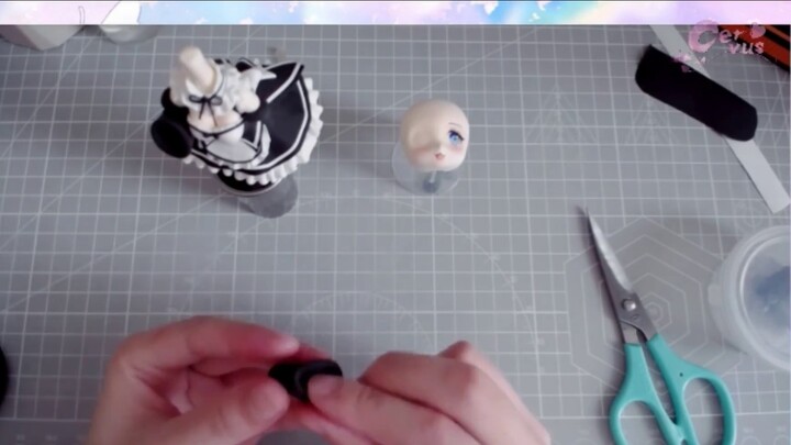 [Clay Figure] Check out the homemade Q version Rem’s wife figure. Watching the video is equivalent t