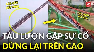 Xôn xao tàu lượn siêu tốc gặp sự cố, dừng lại sát điểm cao nhất đường ray