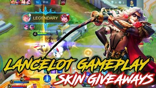 SKIN GIVEAWAYS | LANCELOT GAMEPLAY PART 1 - MOBILE LEGENDS: BANG BANG