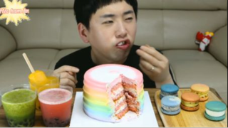 Marcaron, bánh kem cầu vồng, nước ép đông lạnh phần 3 #mukbang