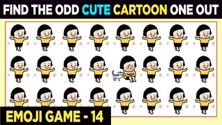 Cute Cartoon Odd One Out Emoji Games 14 | Solve This Puzzles In 20 Seconds | Find The Difference