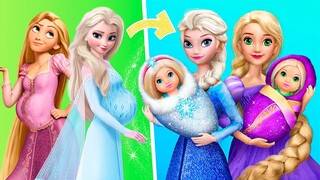 Elsa and Rapunzel with Kids / 32 Disney Dolls DIYs