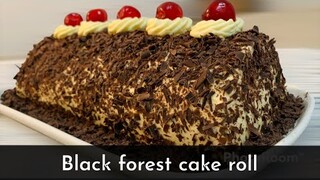 Easy Black Forest cake roll