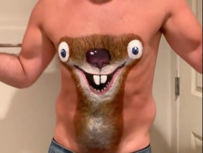 TikTok creator shaves their chest hair into a prehistoric Sid from “Ice Age” 🤣
