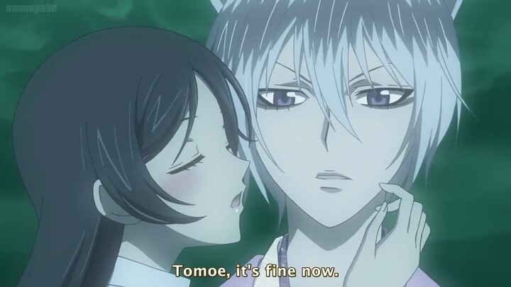 Tomoe kisses Nanami to reseal the commitment of being her familiar『Kamisama Kiss』