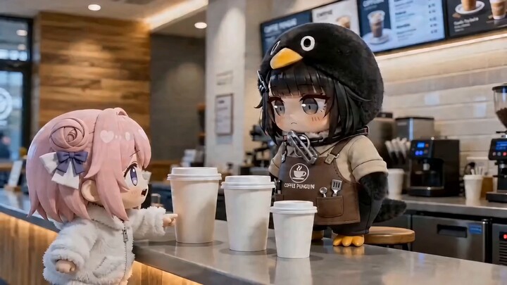 Little penguin, I'd like a medium latte.
