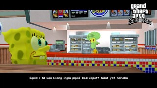 SPONGEBOB DAN SQUIDWARD DI GANGGU HANTU DI KRUSTY KRAB - GTA Lucu Spongebob