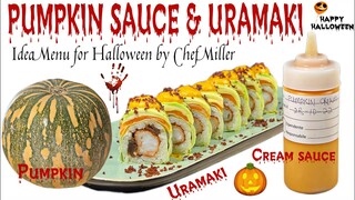 PUMPKIN CREAM SAUCE AND URAMAKI | IDEA ROLLS FOR HALLOWEEN HOW TO MAKE ?