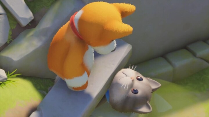 Dog: This cat is so pitiful—let’s help it go with a bit of dignity.