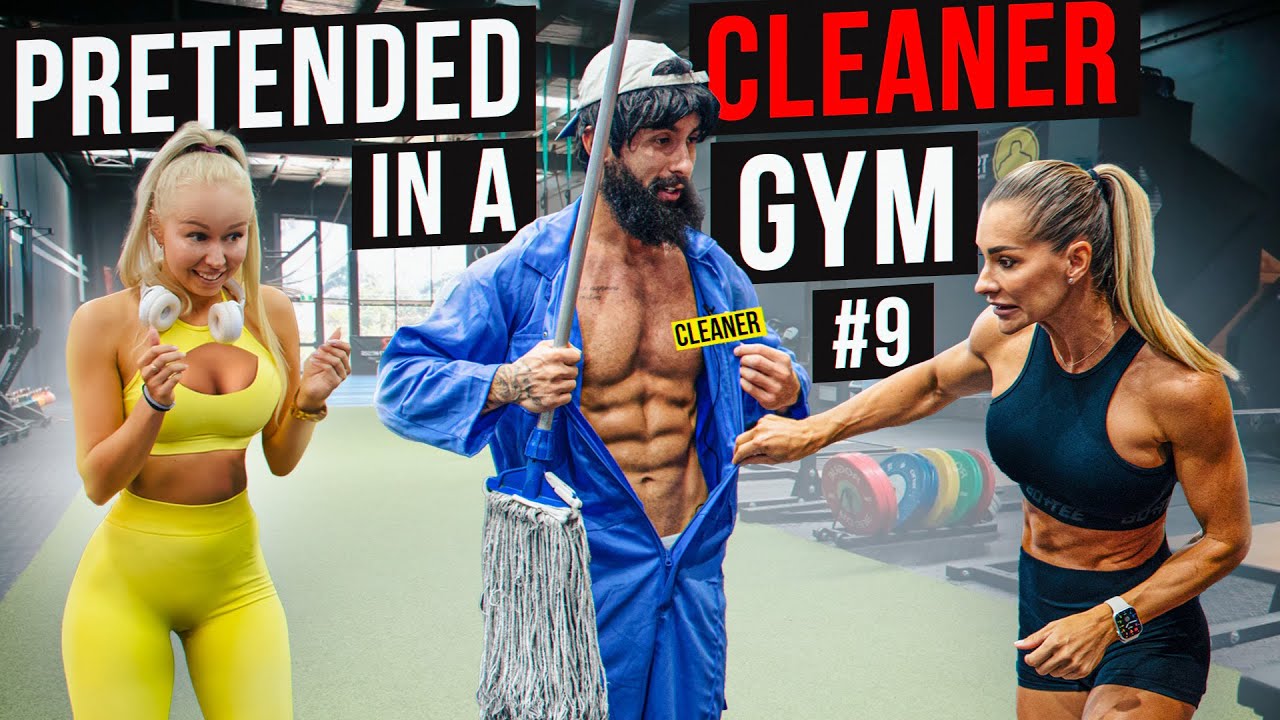 CRAZY CLEANER surprise GIRLS in a GYM prank ft. NOEL DEYZEL #4