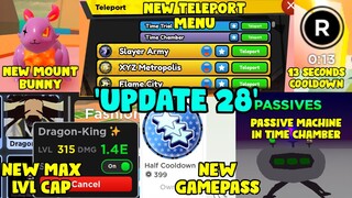 UPDATE 28: LVL 315 MAX CAP, NEW GAMEPASS, PASSIVE REROLL IN TIME CHAMBER IN ANIME FIGHTER SIMULATOR!