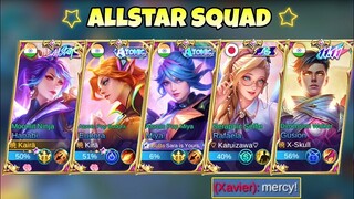 ALLSTAR SQUAD!🤩🎵Hanabi, Miya, Eudora, Rafaela, Gusion🔥