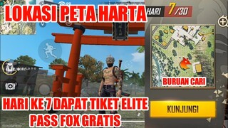 LOKASI PETA HARTA HARI KE 7 MISI ELITE PASS SEASON 25 - FREE FIRE