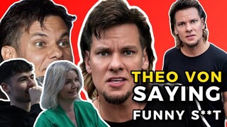 Compilation Of Theo Von Saying Some Outrageous Stuff... British Family Reacts!