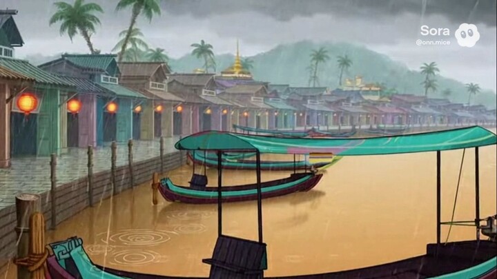 1946 Year Cartoon Daytime Weather Cloudy Rain Surat Thani Thailand