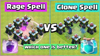 Rage Spell VS Clone Spell | Clash of Clans