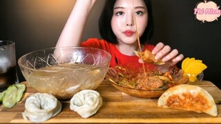 Kimchi củ cải, miến lạnh, sủi cảo kim chi, sủi cảo thịt 7 #amthuc