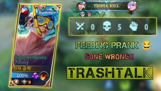 ZILONG FEEDING PRANK 2022 | FEED 5X!! LAUGHTRIP SA EPIC🤣🤣 TRASHTALK MALALA | MLBB