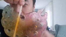 ASMR EATING SOUNDS - SEMI CIRCLE SHAPED CANDY ART LOLLIPOP