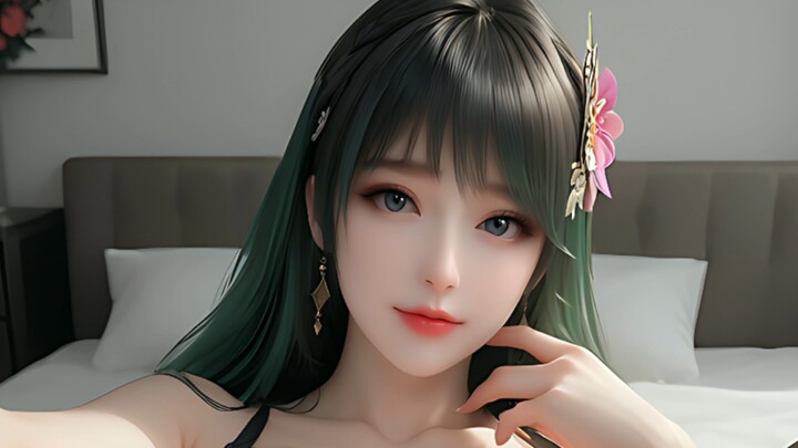 Rambut Hijau Lin Ziyue 123 lembar