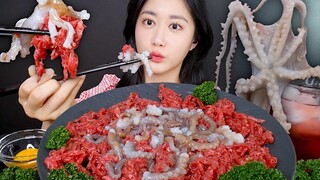 [ONHWA] Daging sapi mentah dan gurita mentah🥰