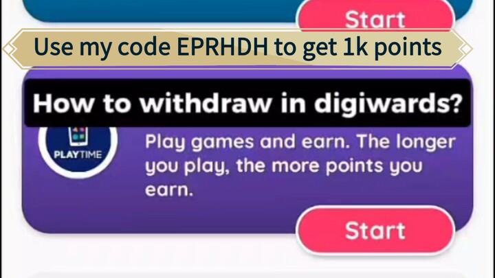 Easy way to earn money! Download and play games here at DigiWards and use my code to earn 1k points!